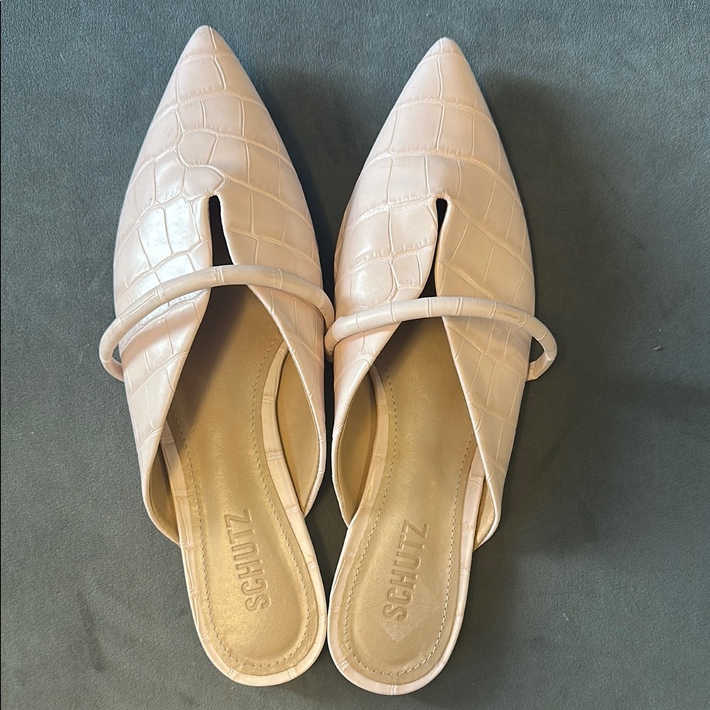 Schutz Women's Cream Mules